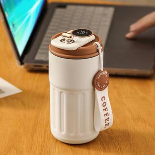 CHEFERYN Fancy Coffee with Smart Temperature Display 420 ML Stainless Steel, Plastic Coffee Mug