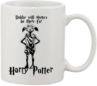 craft maniacs DOBBY WILL ALWAYS BE THERE 330 ML WHITE MUG FOR HARRY POTTER LOVERS Porcelain Coffee Mug