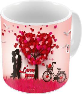 ME&YOU Gift for wife husband girlfriend boyfriend on Birthday Valentines Day and Anniversary IZ18DTLoveMU-041 Ceramic Coffee Mug