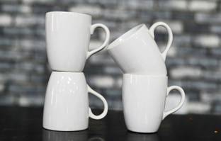 THE HIMALAYA CRAFT Ceramic Glossy Plain White milk Coffee Ceramic Coffee Mug