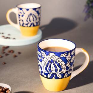 Saras Aajeevika SO2al Painting Khurja Pottery Milk Ceramic Coffee Mug