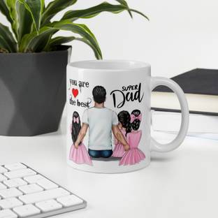 Radiant Crafts Super Dad Daughter Love Fathers Day Birthday Anniversary Gift For Papa Father Ceramic Coffee Mug