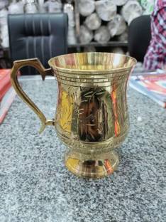 NURAT Brass - Golden, 480 ml Brass Coffee Mug