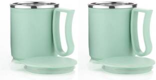 Analog Kitchenware Stainless Steel Tea/Milk/Beverage/Coffee Set Of 2 Pic - 300 ML (PISTA) Stainless Steel Coffee Mug