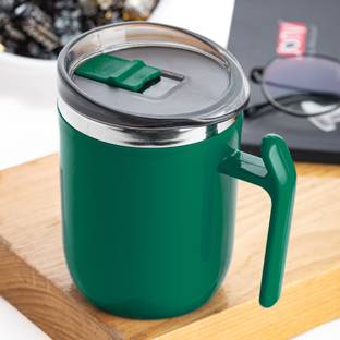 GK sales Coffee Unbreakable Spill Proof John Sipper Lid Stainless Steel, Plastic Coffee Mug