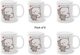 FlashTale Goma & Peach Stay Close to me Always printed gift for couple white Ceramic Coffee Mug