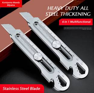Jozsua Store Heavy Duty All-Steel Utility Cutter | 10 Free Rust-Proof Blades Included 1 Multi-utility Knife