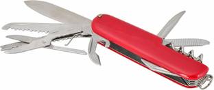 Protos India.Net 11 in 1 Army Camping Travel tool 11 Multi Utility Knife Stainless Steel (Red) 11 Multi-utility Knife