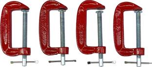 Luxuro C Clamp (3") Cast Iron Frame with Chrome Plated Screw ( Set of 4 ) Multi Vise Tool