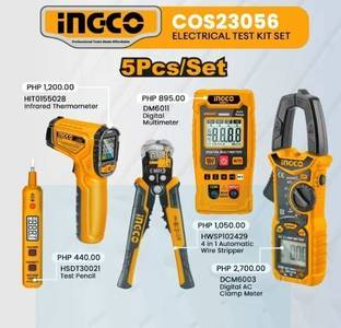 INGCO Test Pencil, Infrared Thermometer, Automatic Wire Stripper, Electrical Tool Kit Digital Multimeter