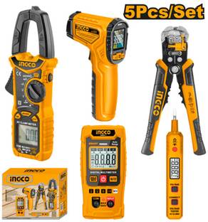 INGCO Clamp Meter, Test Pencil, Infrared Thermometer, Voltage-detecting Stripper, Digital Multimeter