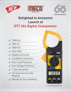 HTY MECO DTT-266 3-1/2 DIGIT 2000 COUNTS 1000A AC MANUAL RANGING CLAMPMETER डिजिटल मल्टीमीटर