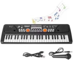 Just97 49 Key Piano Keyboard Toy for Kids P19 dc Power Option+Recording Microphone Multi Colour Keys with USB Charging P19 Analog Portable Keyboard