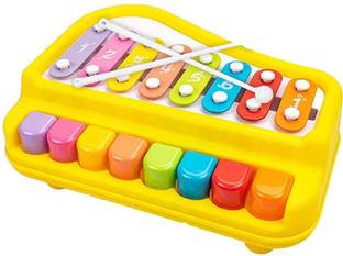 RUDOLF 2 in 1 Musical Melody & Educational Piano Xylophone Musical Instruments 2 in 1 Musical Melody, Piano Xylophone Musical Instruments with 8 Keys Analog Portable Keyboard