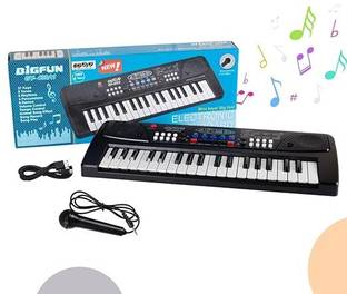 ALLEXSFIT 37 Keys Kids Piano Keyboard | Piano For Kids With Microphone085 (Black) Intern 37 Keys Piano Analog Portable Keyboard (37 Keys) Analog Portable Keyboard