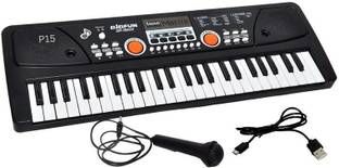 Kid Kraze 49 Key Piano Keyboard Toy for Kids P49 dc Power Option+Recording Microphone Multi Colour Keys with USB Charging P49 Analog Portable Keyboard
