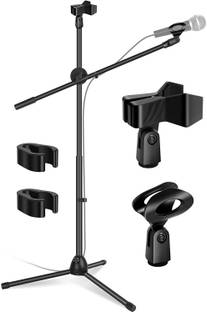 Techtest Mic Stand for Singing Microphone Stand Dual Mike Stand for Studio Recording Microphone Stand