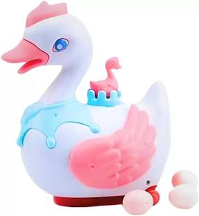 Ridhimani Swan Will Lay Eggs Toy | Walking Moving Swan Laying Eggs Toy with Light & Sound