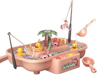 NAMANSHU TEX Go Fishing Set Game Toy Pool in Water Cycle with Light and Music