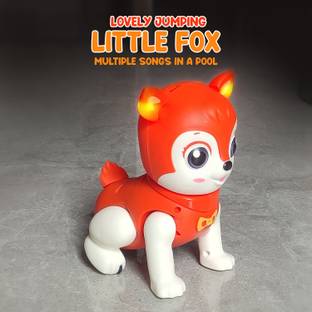 Planet of Toys Cute Walking Moving Fox Toy with light & Music Best Gift Toy for Kids