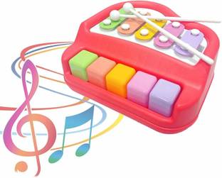HappyBive 2 in 1Baby Xylophone Musical Toys for Babies , Kids 5 Metal Keys