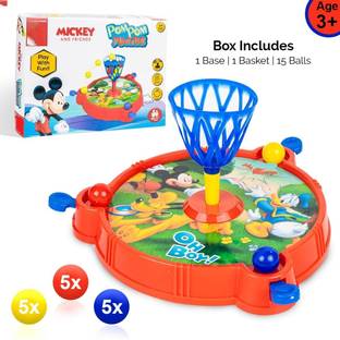 zokato Junior Pom Pom Mickey & Friends Printed Basket Ball Family Board Action Game