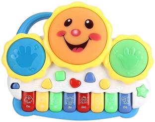 MM toys Musical Drum Keyboard For Kids With Flashing Lights- Animal Sounds & Songs