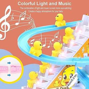 MAITRI ENTERPRISE Funny Automatic Stair-Climbing Ducklings Race Track 3 Duck Slide Toy Set M15
