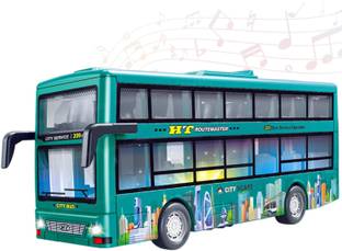 FunBlast City Bus Toy for Kids – Push & Go Vehicle with Sound and Light Effects