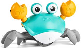 KIDOLOGY Crawling Crab Toy with Automatically Avoid Obstacles Music Light Up USB Kids Toy