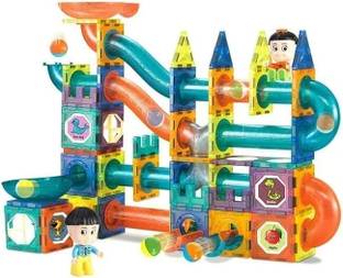 KAIRA TOY Light Magnetic Tiles Blocks Marble Run Ball Toy for Ages 3+ (49 PCS) STEM Toys