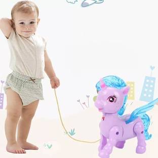 Toyvala Elfin 3D Lighting and Music Simulation Walking Unicorn Electric Toy-KF