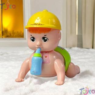 Toyco Naughty Cute Crawling Baby Toy with Music And 3D Lights for Infants, Kids