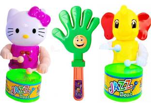 PRIMEFAIR Key Operated Cute Drummer Toy with Noisemakers Hands Clapping Toy
