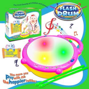 Skyler Collection Musical Drum for Kids (Yellow, Pink)