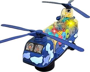 GEEKY KIDZ Military helicopter toy light with music for babies