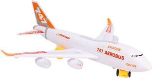 Toyvala Musical AeroPlane Airbus Bump & Go Action Toy with Sound & Light-257