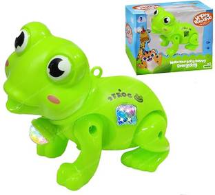 Ridhimani Musical Frog Toy for Kids | Musical Frog with LED Flash Lights | Crawling Frog