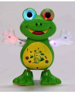 Tenmar Musical Bump and Go Electric Dancing Frog Cute Music Light Toy, Dancing Toy