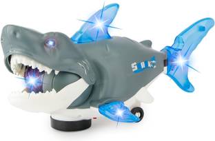 mega shine Musical Shark Toy with Light and Music Animal Simulation Model Bump