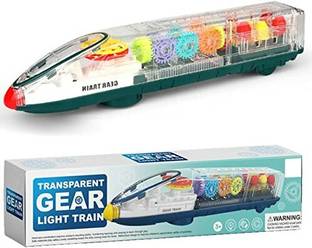 Eforest Musical Mechanical Toy Train with Visible Colored Moving Gears LED Light Effects
