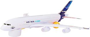 Toyvala Unique Musical AeroPlane Airbus Bump & Go Action with Sound & Lighting Gift Toy for Kids