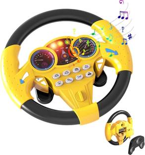 CravingKart Musical Steering Wheel Toy for Kids Pretend Driving Car Toys with Lights, Sound