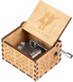 PATPAT Music Box La La Land Hand Crank Wooden Musical Box, Antique Engraved