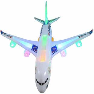 Haulsale Musical AeroPlane Airbus Bump & Go Action Toy with Sound & Light-462