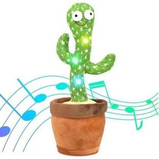 AS TRADERS Dancing Cactus Talking Toy Musical Play Toy for Baby Kids (Green)
