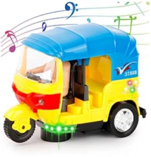 Pepstter Battery Operated auto Rickshaw Tricycle Toy for Kids with Light & Music
