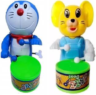 RS Toys Dancing Musical Drum Toy - Key Operated - Fun Toy for Kids (Hello Doremon)