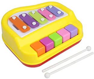 TOY GARRAGE Musical Xylophone and Piano, Non Toxic, Non-Battery for Kids & Toddlers,5 Keys