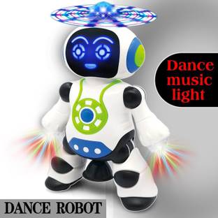 Toyvala Dancing Robot With Music, 3D Flashing Lights,360° Rotation Toy Robot For Kids-C